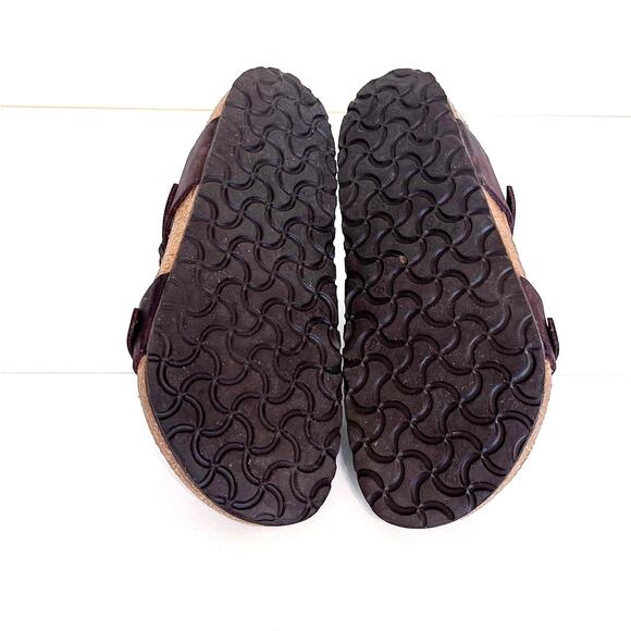 Birkenstock Larisa Slip On Womens Sandals Size 38 US 7 Brown Oiled Leather Open - Picture 5 of 10